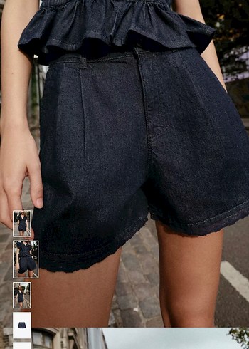 ZARA Bol Paça Mini Denim Şort