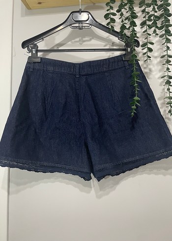 40 Beden lacivert Renk ZARA Bol Paça Mini Denim Şort