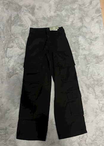h&m etiketli siyah kargo jean - Görsel 4