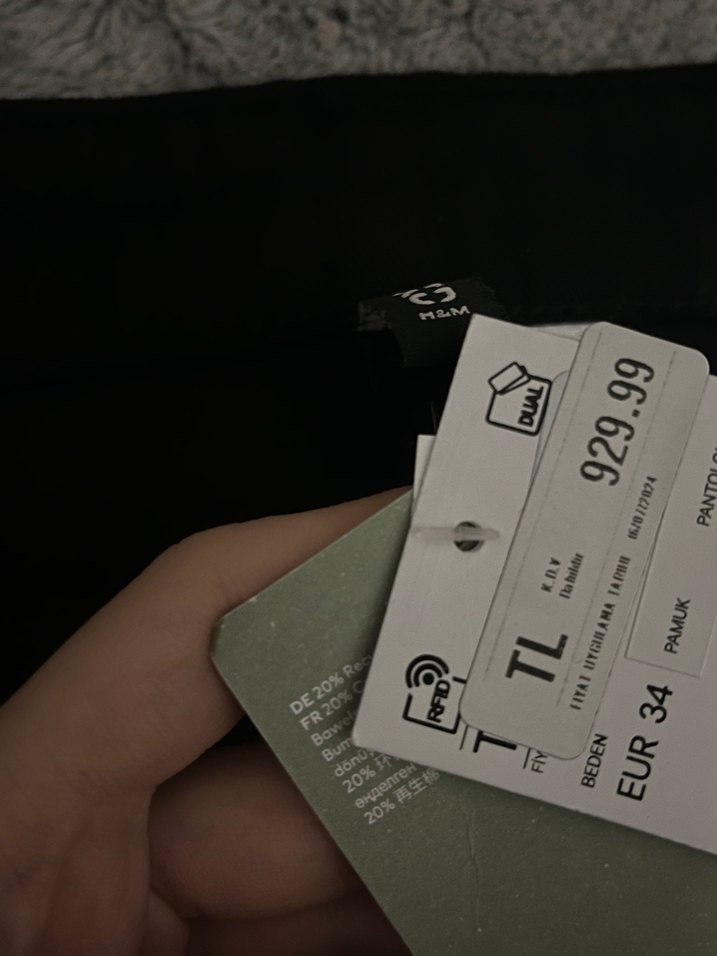 h&m etiketli siyah kargo jean - Görsel 2