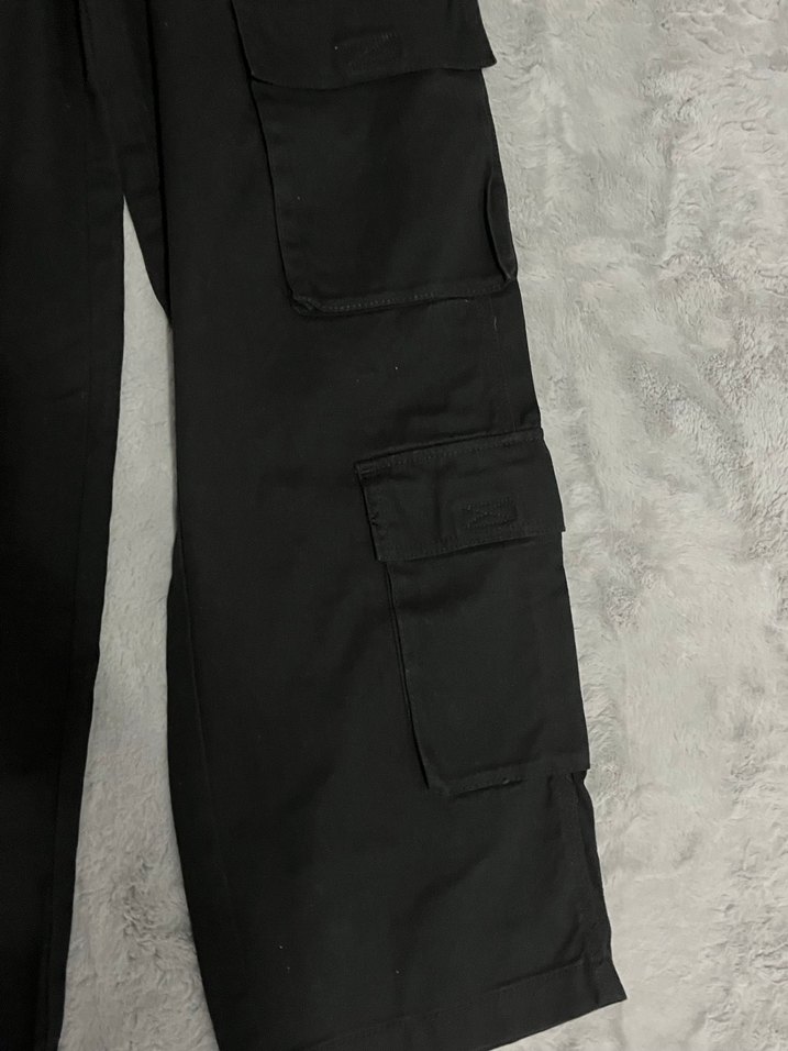 h&m etiketli siyah kargo jean - Görsel 3