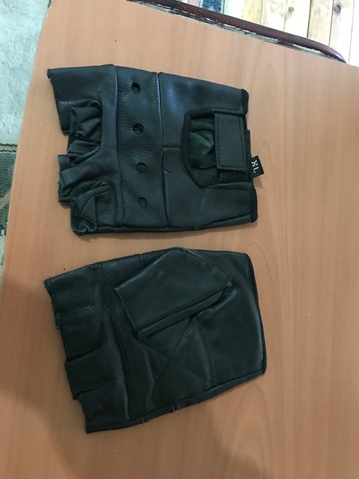 Siyah deri spor  Biker Erkek Eldiveni - Görsel 2