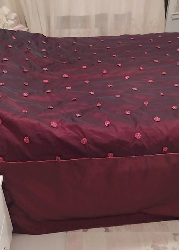 Bordo Nakışlı Yatak Örtüsü - Görsel 7