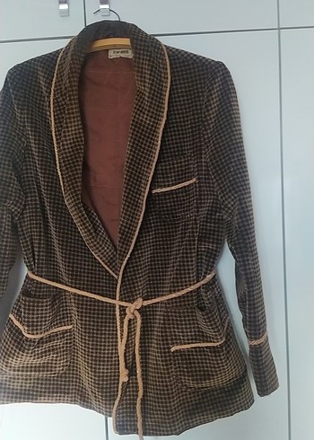 Kahverengi Vintage Bohem Midi erkek  Ceket - Görsel 6