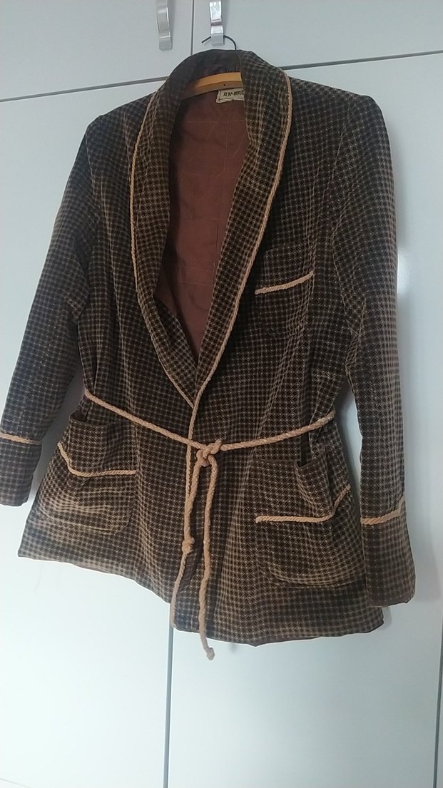 Kahverengi Vintage Bohem Midi erkek  Ceket - Görsel 4