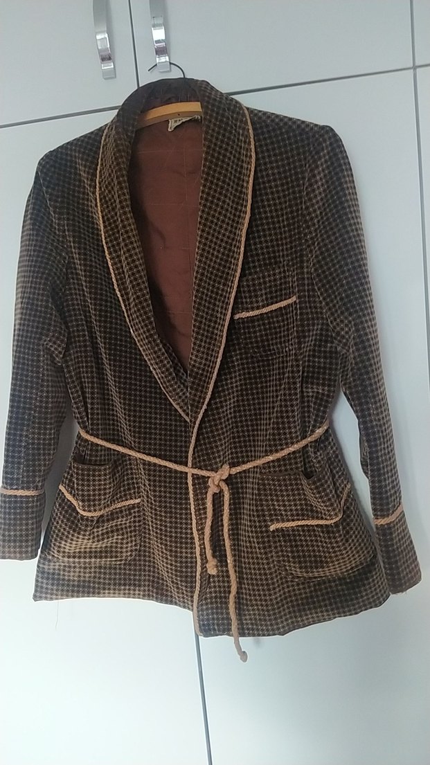 Kahverengi Vintage Bohem Midi erkek  Ceket - Görsel 2