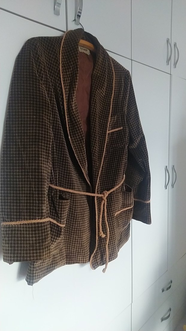 Kahverengi Vintage Bohem Midi erkek  Ceket - Görsel 5