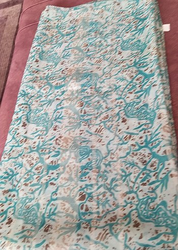 Turkuaz Bağlama Desenli başörtü - Görsel 5