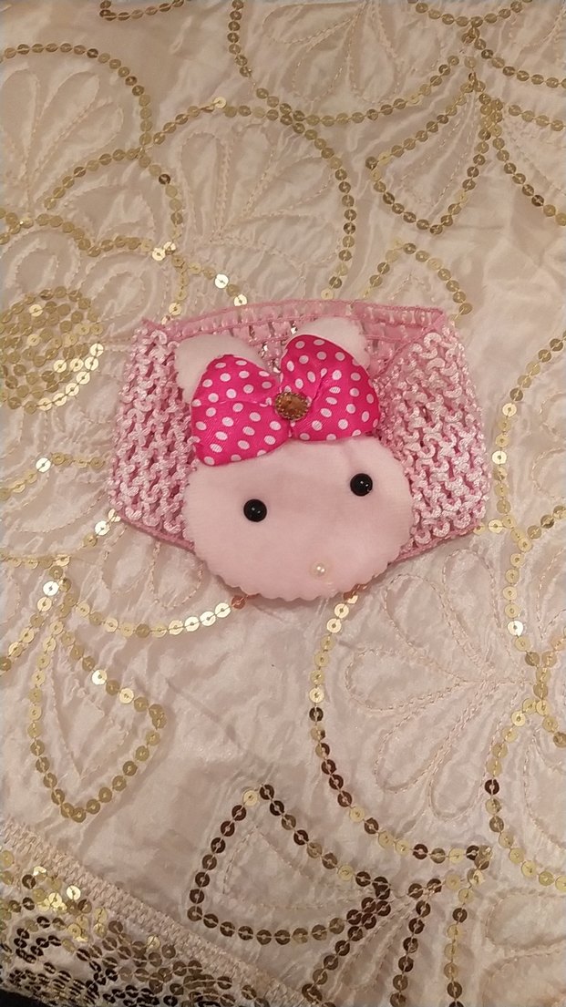 Dantel Detaylı Pembe Çocuk Saç Bandı - Görsel 2