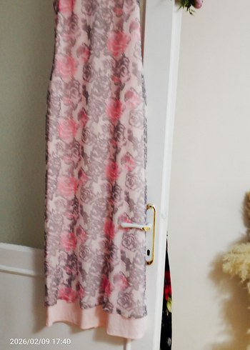 Pembe Batik Desenli Uzun Bohem Elbise - Görsel 8