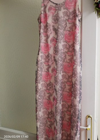 Pembe Batik Desenli Uzun Bohem Elbise - Görsel 5