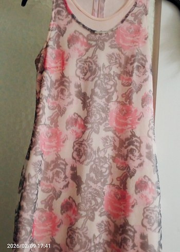 Pembe Batik Desenli Uzun Bohem Elbise - Görsel 3