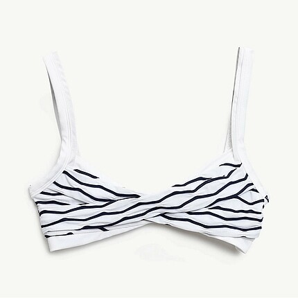 Yargıcı lacivert beyaz bikini üst