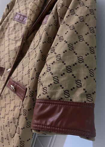 Royal desenli deri kemerli ikili takım ceket pantolon - Görsel 4