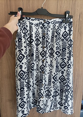 Düğmeli Midi Etek