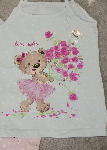 Kız Çocuk Pembe Baskılı Atlet 3 lü - Görsel 3