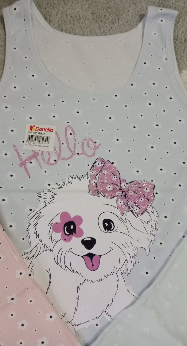 Kız Çocuk Pembe Baskılı Atlet 3 lü - Görsel 5