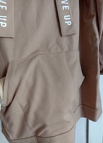 xl Beden camel Renk Kapüşonlu Tunik