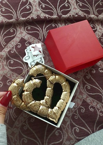 bambu halka kalp küpe - Görsel 3