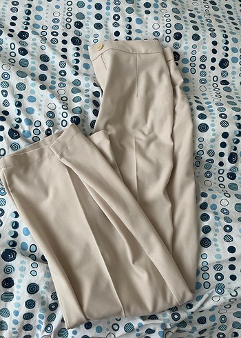 Kumaş krem Kadın Pantolon - Görsel 4