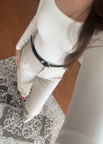 Kumaş krem Kadın Pantolon - Görsel 2