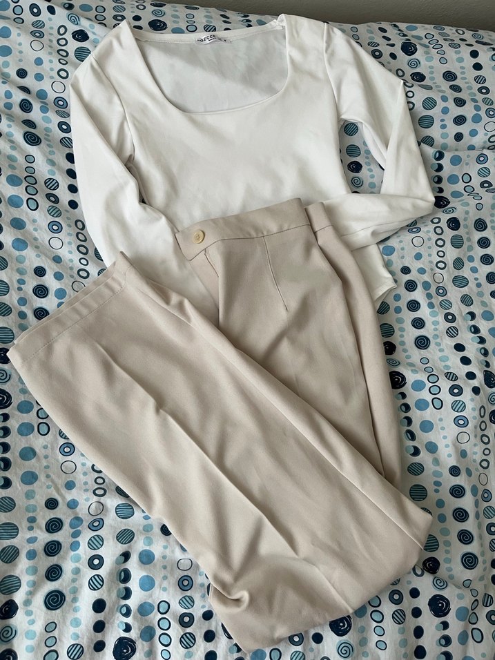 Düğmeli Beyaz Kadın Uzun Kollu Bluz - Görsel 2