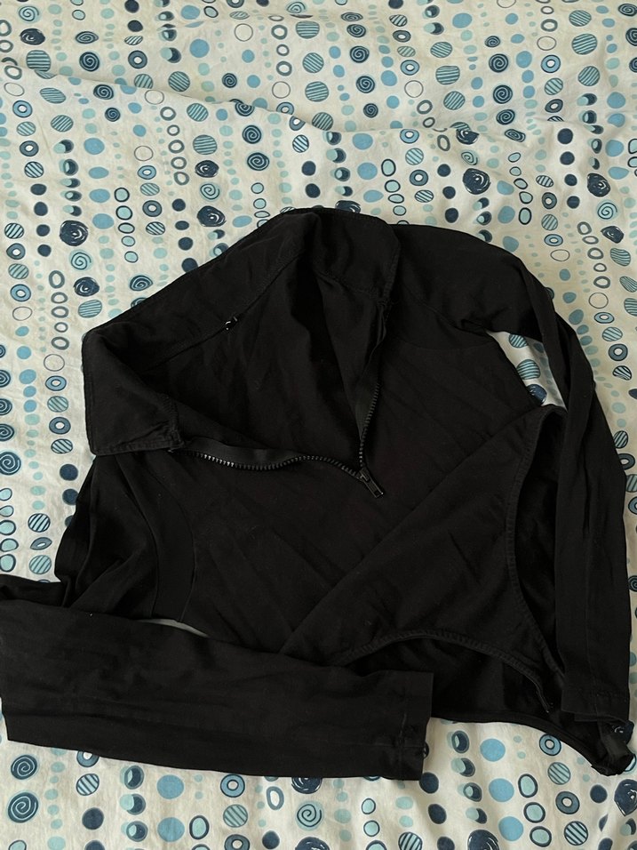 Fermuarlı Siyah Uzun Kollu Kadın body - Görsel 2