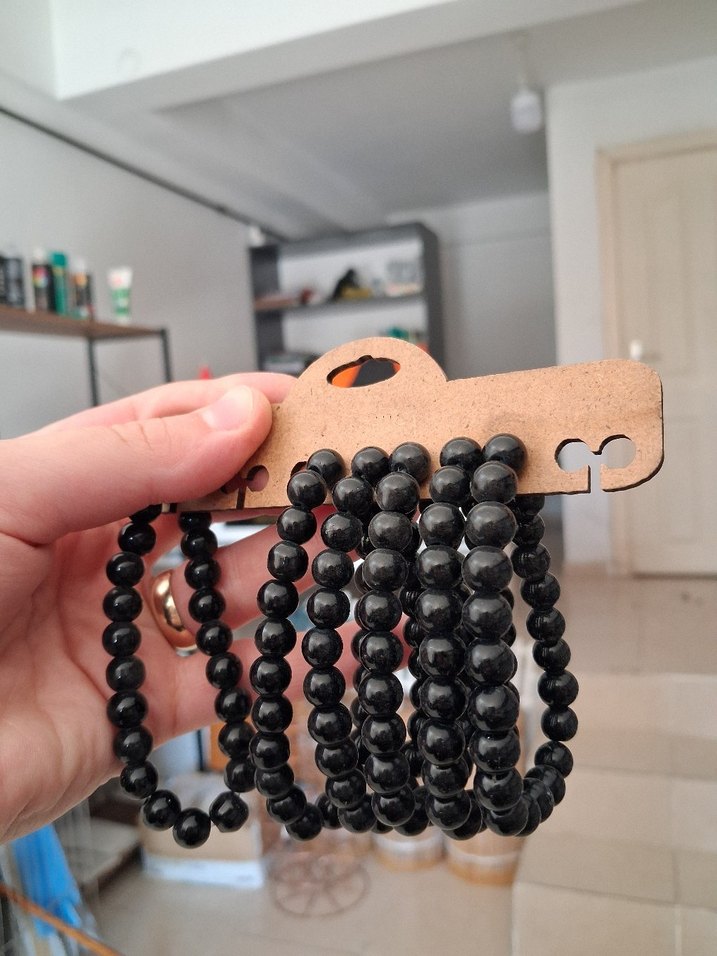 Siyah Boncuklu Gotik Kadın El Zinciri - Görsel 2