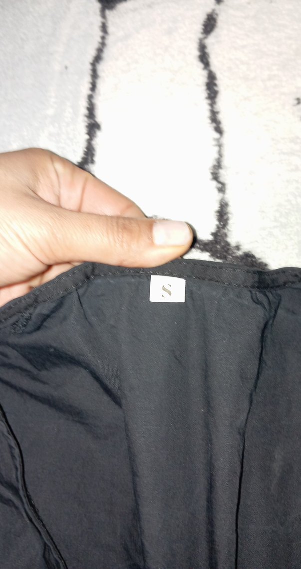 Drapeli Siyah Midi Kadın Elbise SHEIN MARKA - Görsel 3