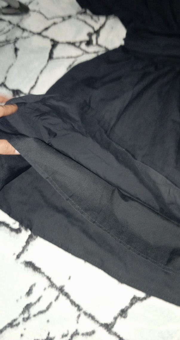 Drapeli Siyah Midi Kadın Elbise SHEIN MARKA - Görsel 2