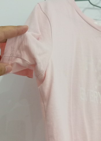 l Beden Pembe Baskılı Pamuklu Kısa Kollu Tişört