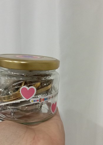 Altın Renkli Tırnak Süslemeleri Kavanozu - Görsel 3