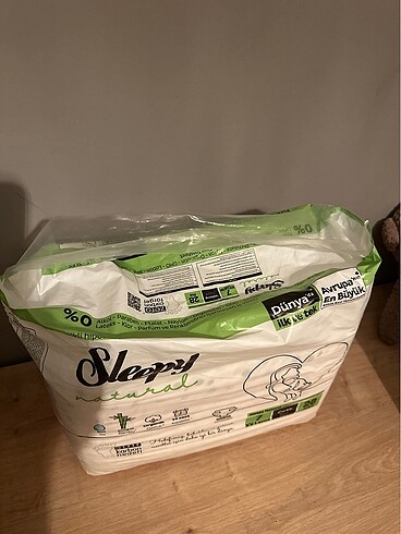 6 Beden: 16+ kg Beden Sleepy 7 beden XX Large 28adet cırtlı bez