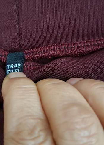 Bordo Uzun Düğmeli Kadın ikili takım - Görsel 4