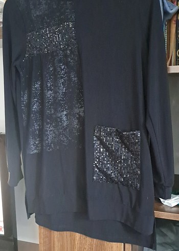 Siyah Pul Detaylı Uzun Kollu Kadın Tunik - Görsel 3