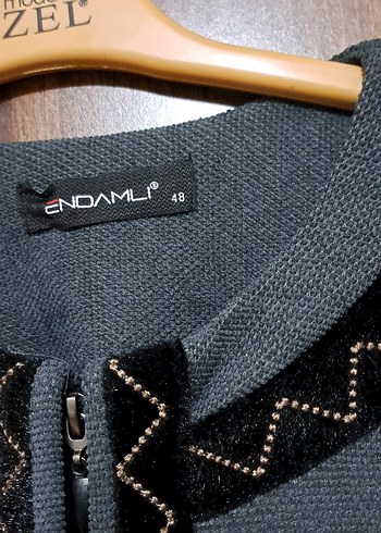 Nakışlı Uzun Kollu Uzun FERACE FERMUARLI - Görsel 4