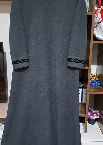 Nakışlı Uzun Kollu Uzun FERACE FERMUARLI - Görsel 3