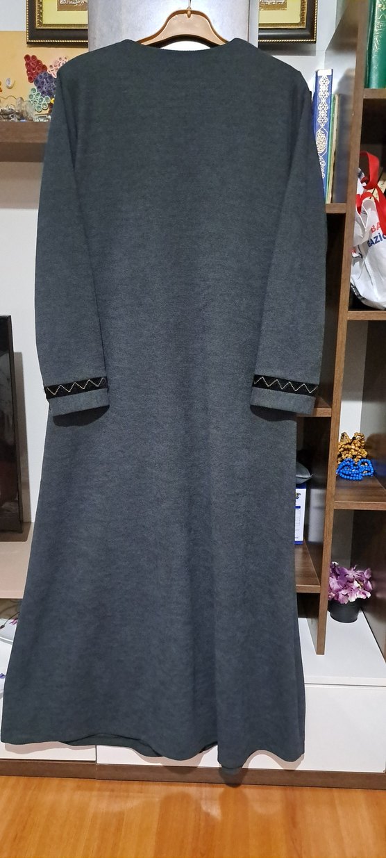 Nakışlı Uzun Kollu Uzun FERACE FERMUARLI - Görsel 3