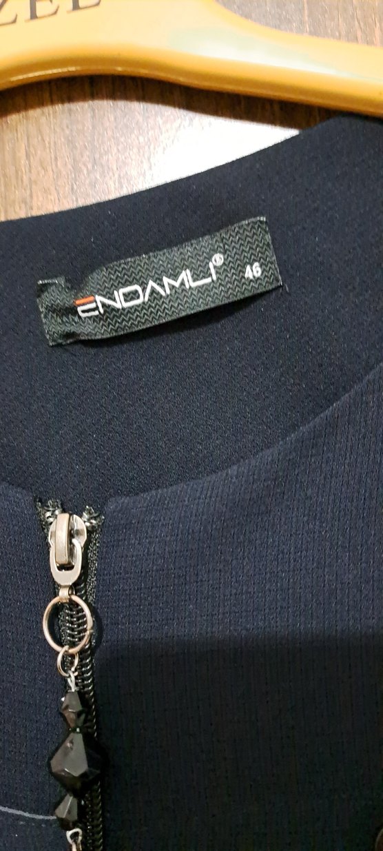 Fermuarlı Lacivert Uzun Kadın Ferace - Görsel 5