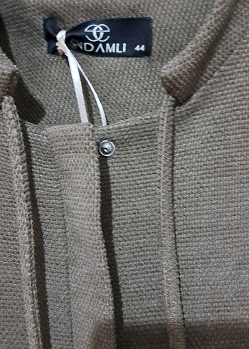 Kahve Uzun Kadın FERACE Fermuarlı Rahat Kesim - Görsel 5