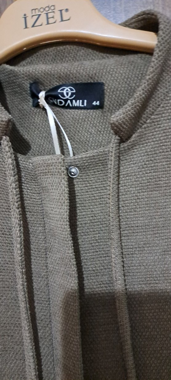 Kahve Uzun Kadın FERACE Fermuarlı Rahat Kesim - Görsel 5