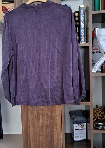 Mor Kopra İpek Fermuarlı Uzun Kollu Bluz - Görsel 3