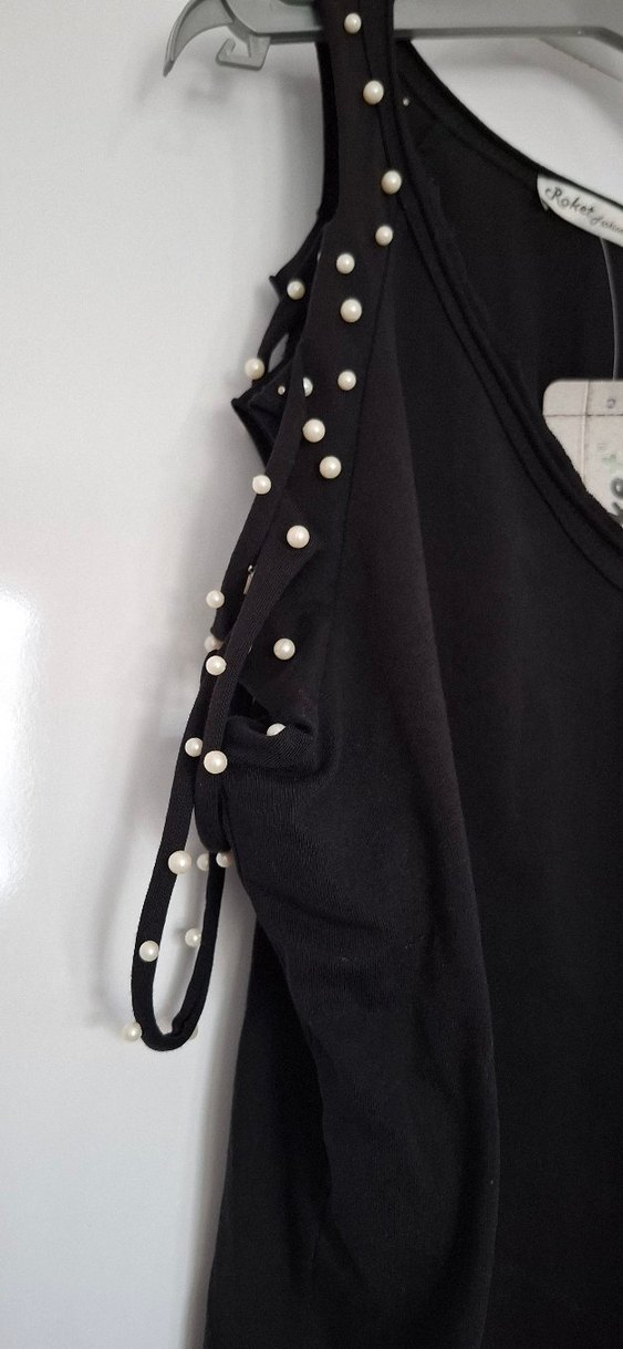 Siyah   Gotik bluz - Görsel 3