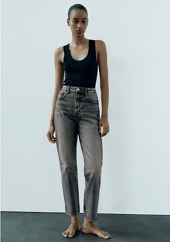 Zara gri mom fit jean