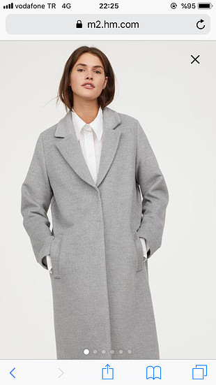 H&M Gri uzun kaban