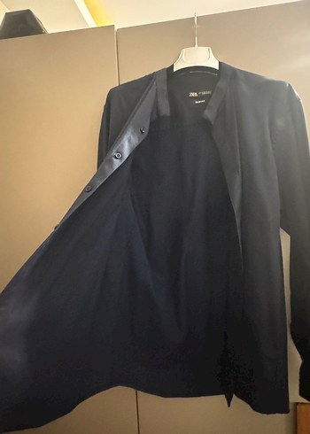 Zara Erkek Mavi Baskılı Slim Fit Gömlek - Görsel 3