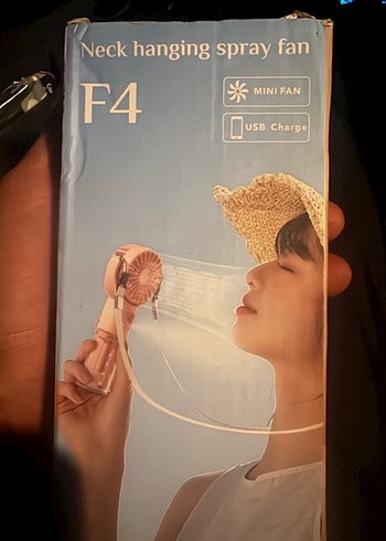 USB Şarjlı Boyun Askılı Mor Mini Vantilatör - Görsel 2