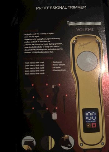 Altın Renkli Profesyonel Elektrikli Saç Kesme Makinesi - Görsel 2