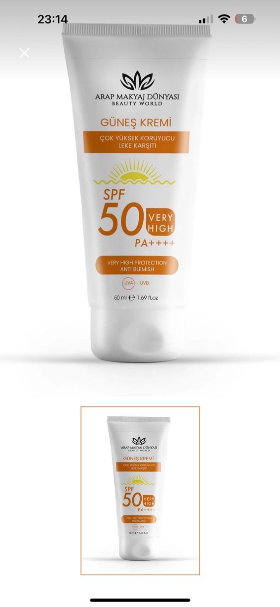 Arap Makyaj Dünyası 50 SPF Güneş Kremi 50ml - Görsel 2