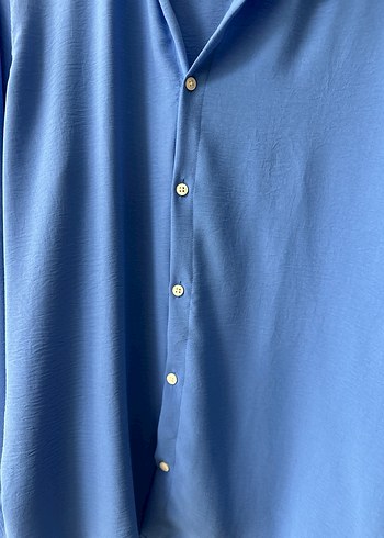 Mavi erkek Gömlek - Görsel 3